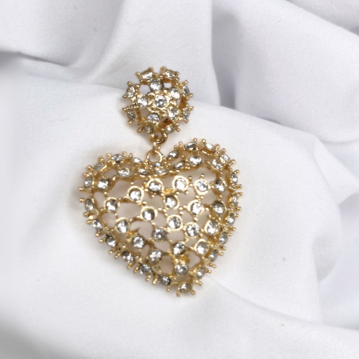 Emma Clara - Aros De Fiesta Corazón Brillante Dorado