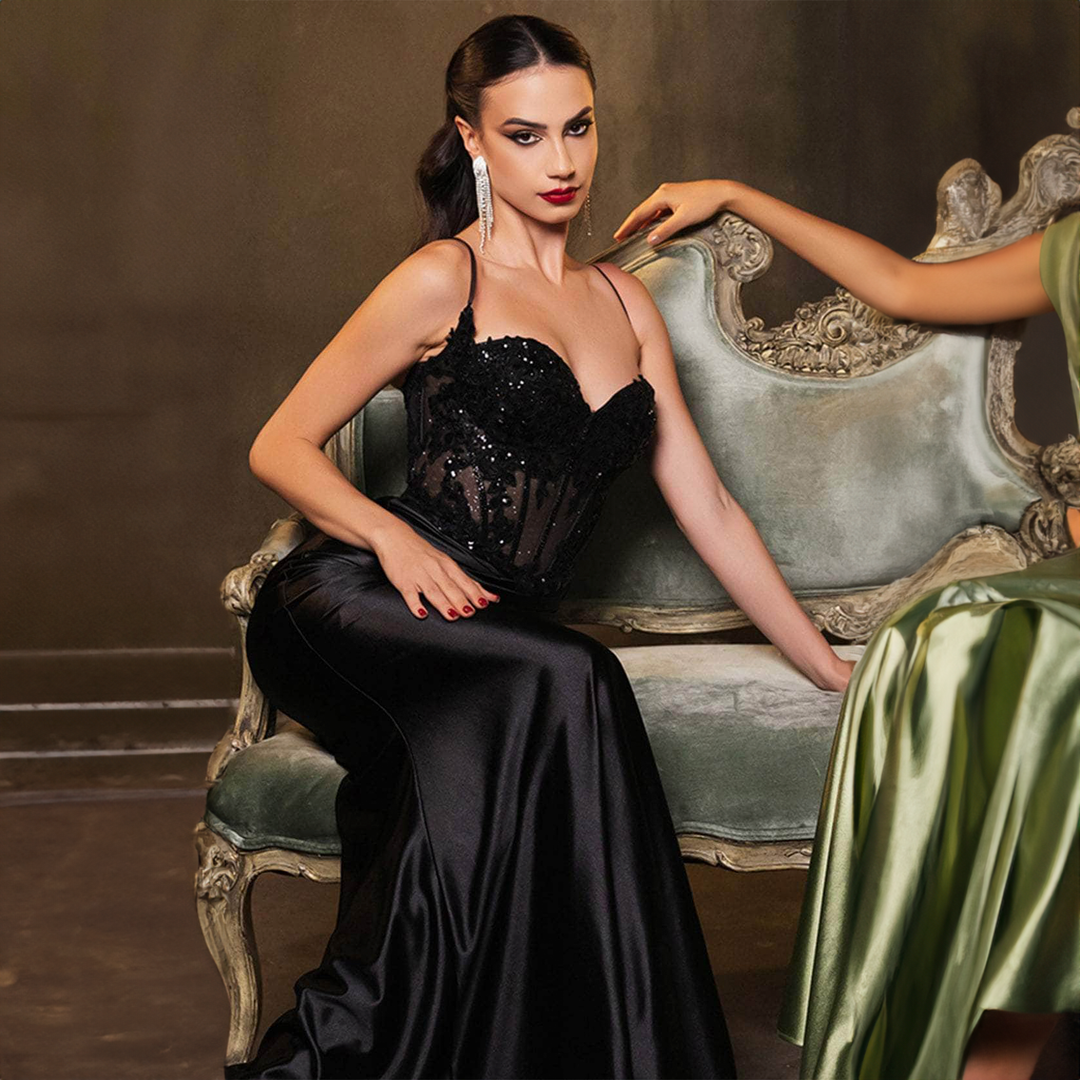 Emma Clara - Vestido De Fiesta Corset EC0145 Negro