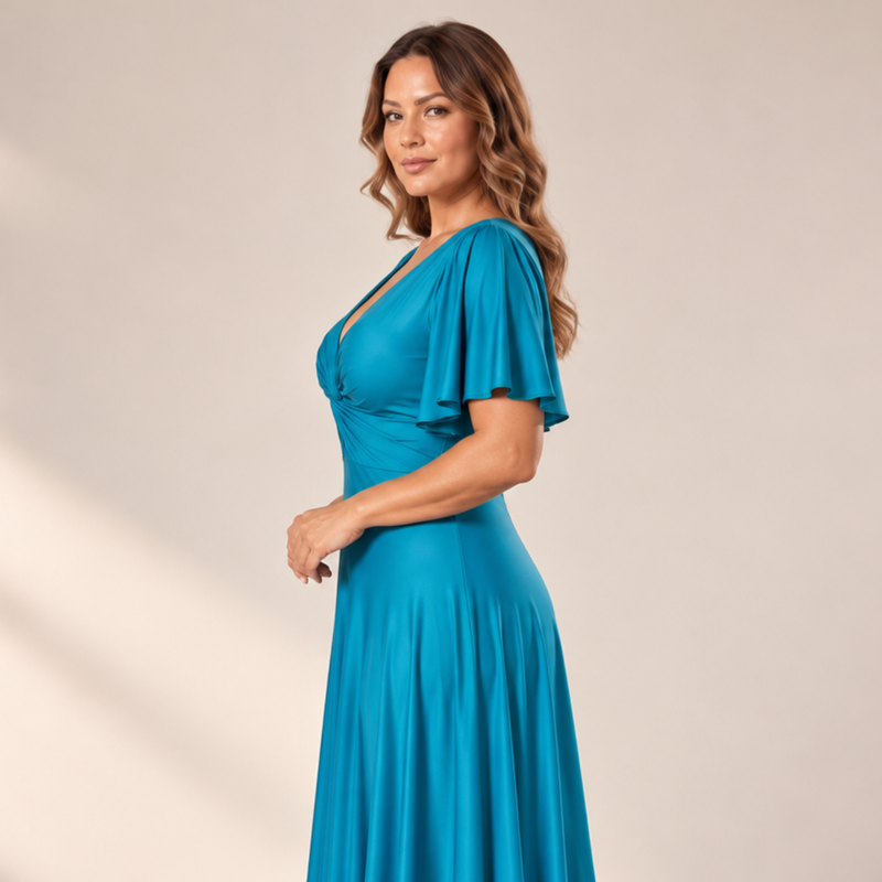 Emma Clara - Vestido de Fiesta tipo A Renata Turquesa