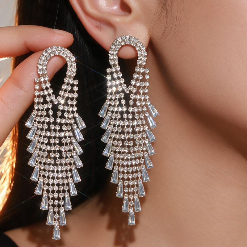 Emma Clara - Aros de Fiesta Strass diseño cristales Plateado