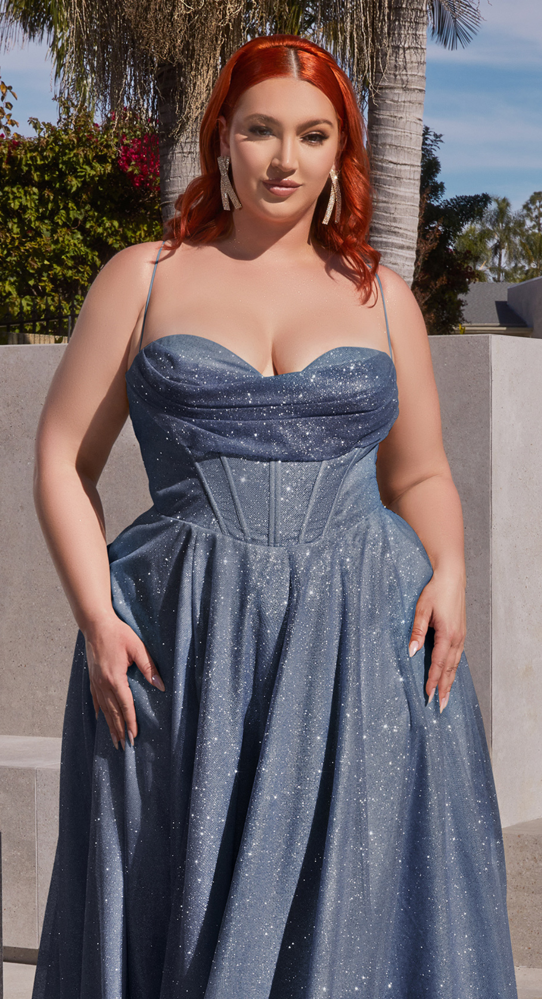 Emma Clara - Vestido de fiesta Plus Size Clara Smoky Blue