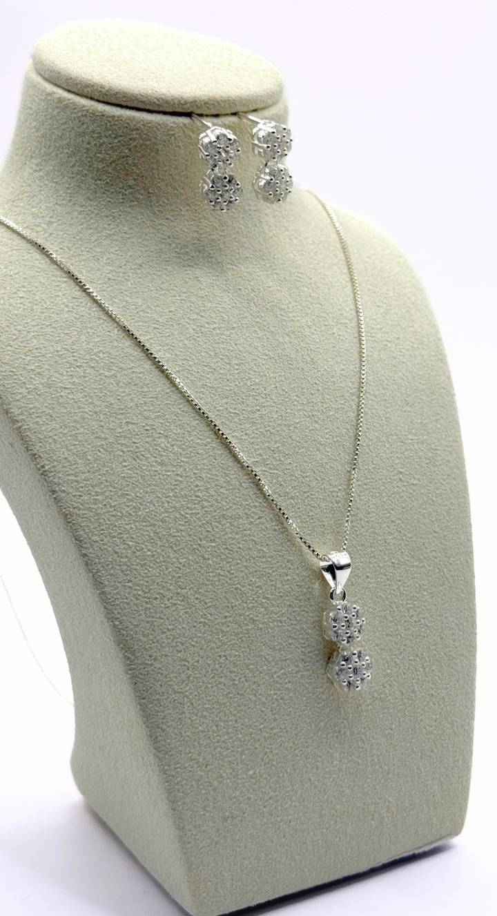 Emma Clara - Conjunto Collar y Aros Strass Plata 925