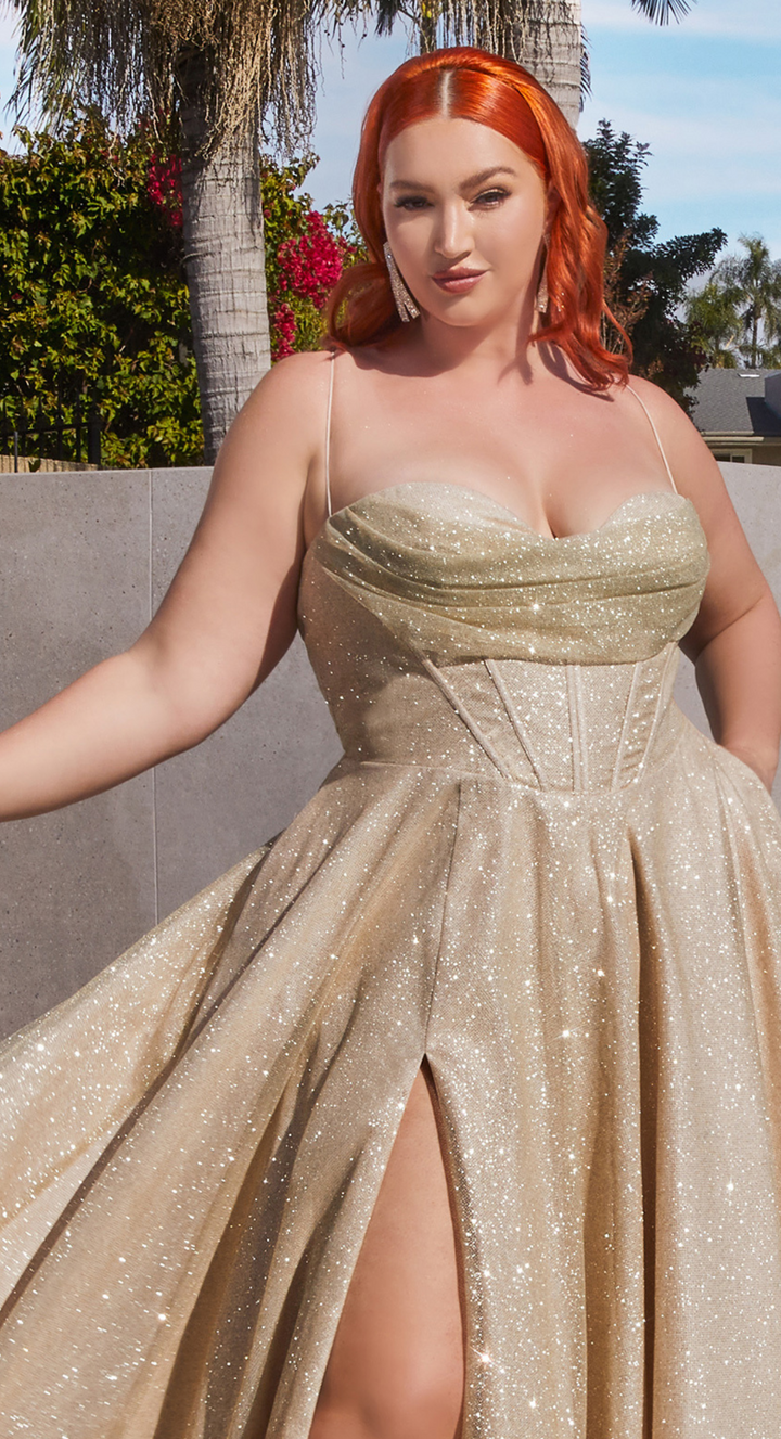 Emma Clara - Vestido de fiesta Plus Size Clara Champagne Gold