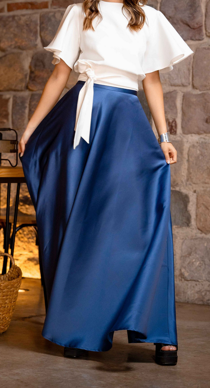 EMMA CLARA - MAXI FALDA AZUL NAVY