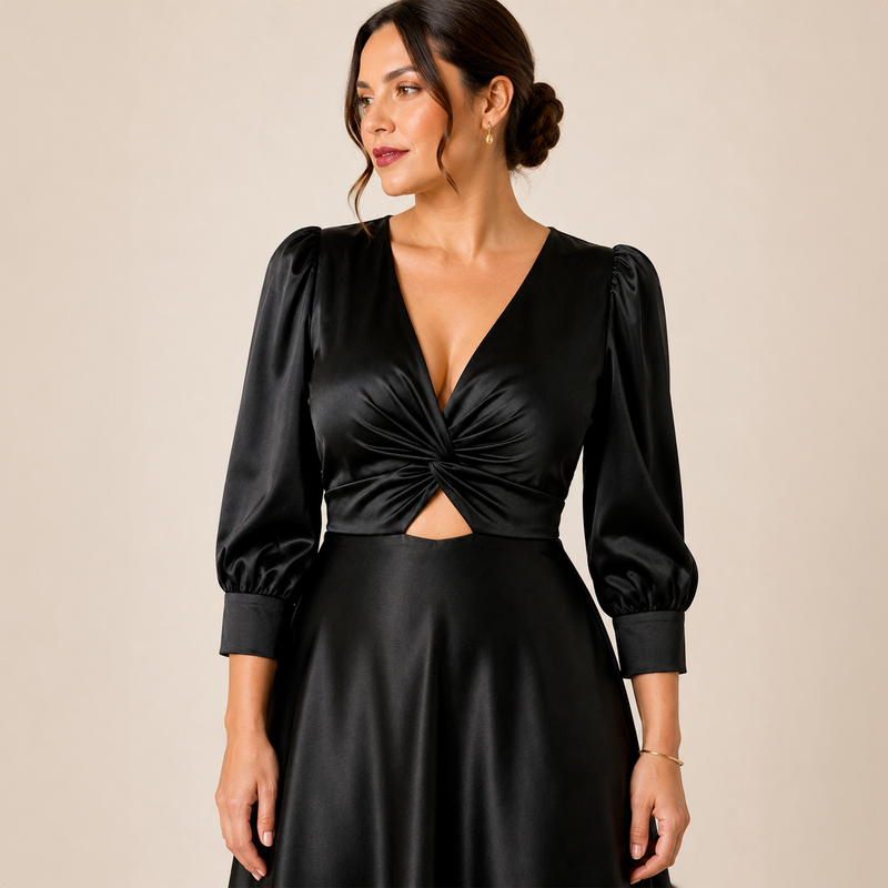 Emma Clara - Vestido de Fiesta Casual Tipo A July Negro