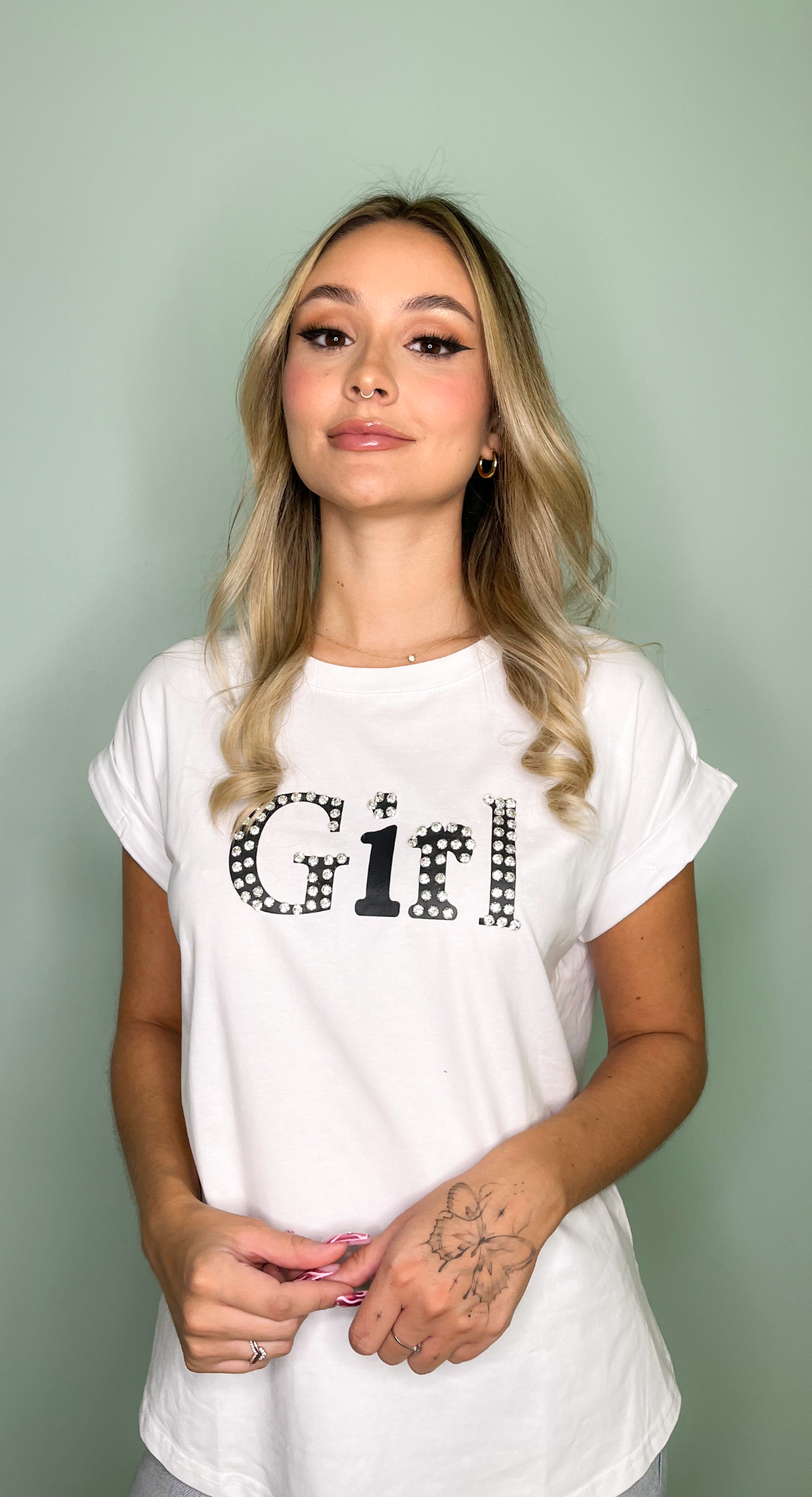EMMA CLARA - POLERA GIRL STRASS BLANCO