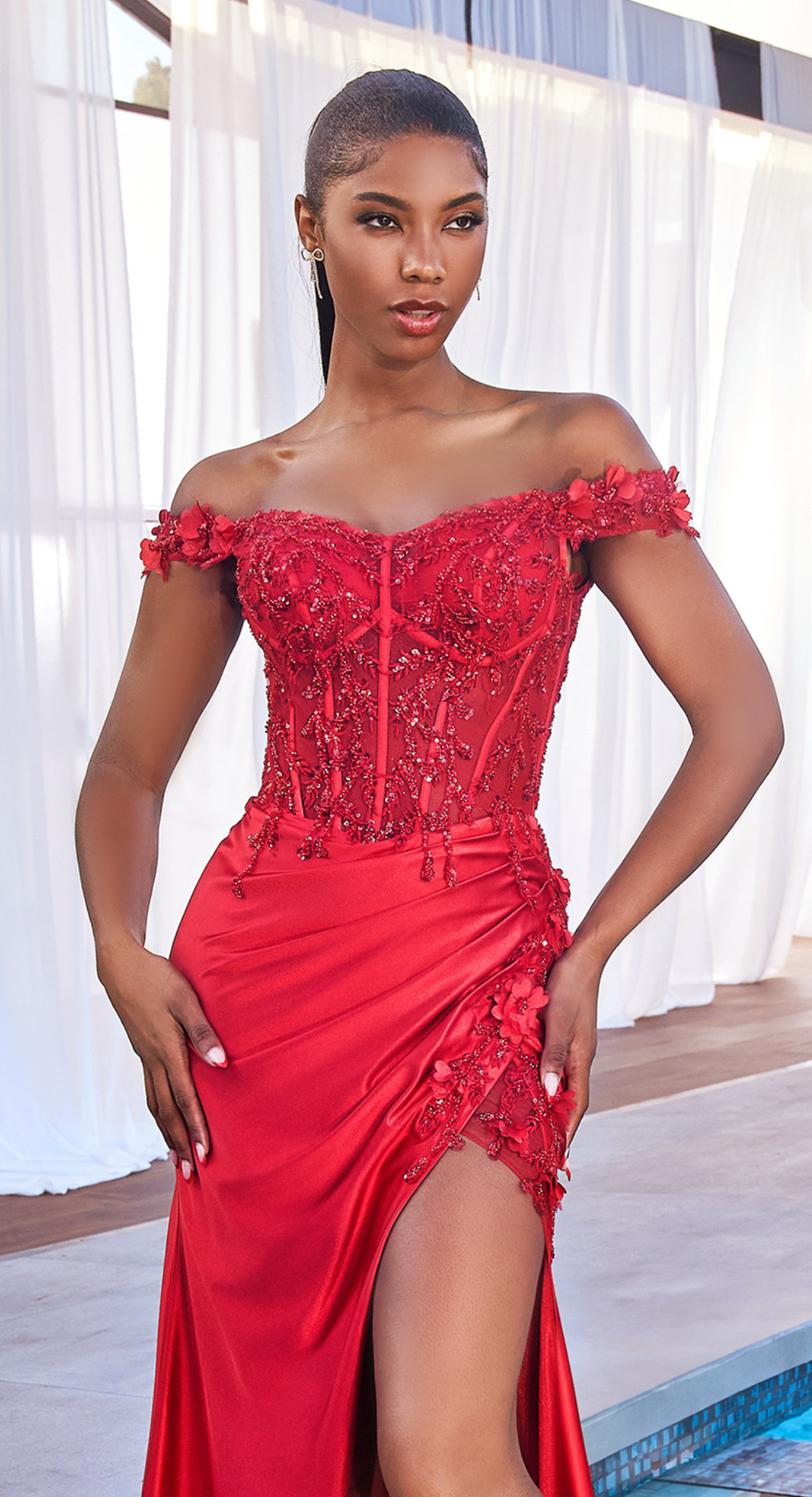 Corset Fiesta Largo HOT Vestido Rojo Vestido Strapless Largo