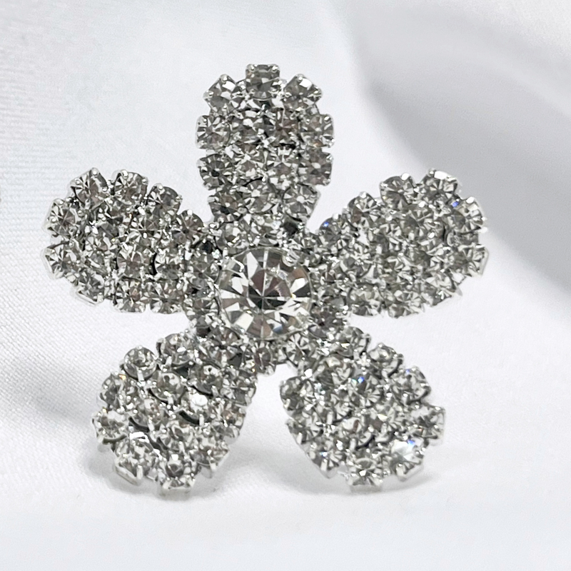 Emma Clara - Aros de fiesta diseño Flor Strass Plateado