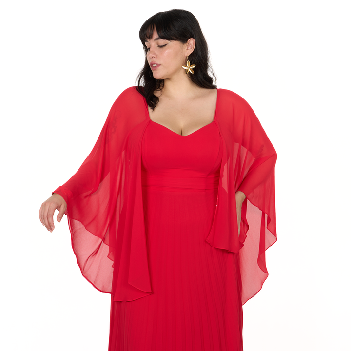 Emma Clara - Vestido de Fiesta con Capa desmontable Estela Rojo