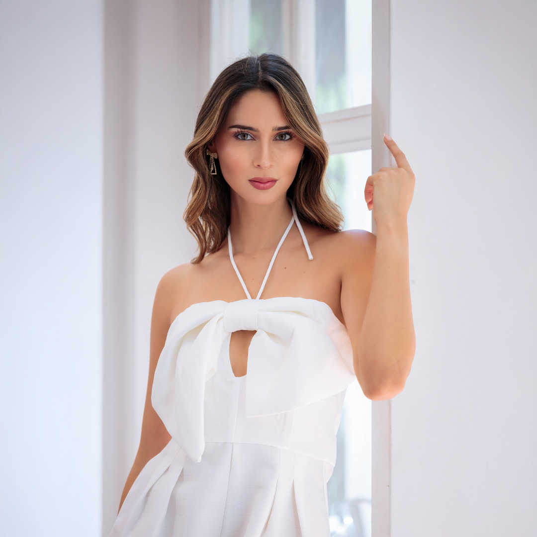 Emma Clara - Jumpsuit con diseño Lazo Jesús Blanco