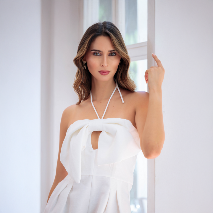 Emma Clara - Jumpsuit con diseño Lazo Jesús Blanco
