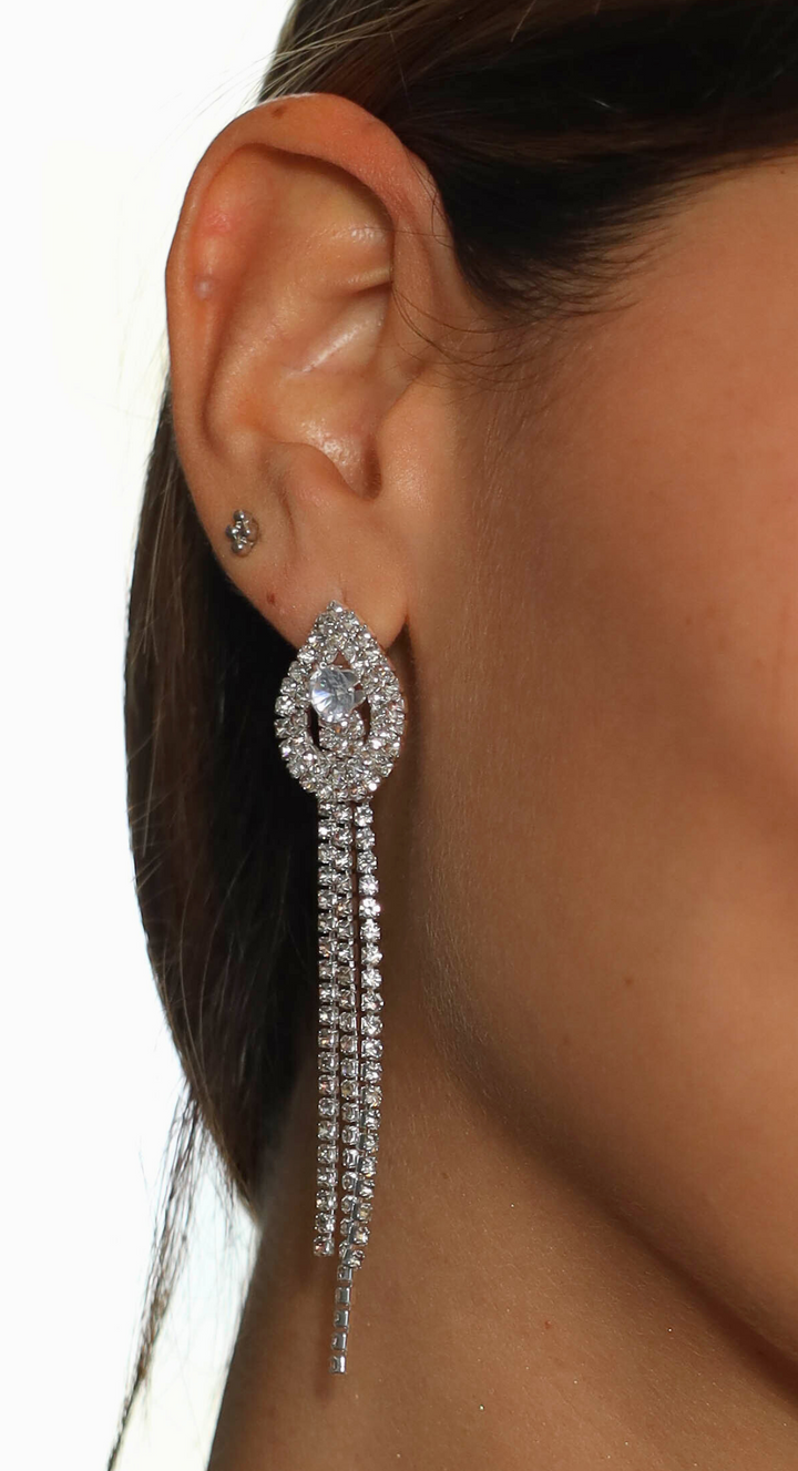 EMMA CLARA - AROS DE FIESTA EN FANTASÍA COLGANTE STRASS PLATA