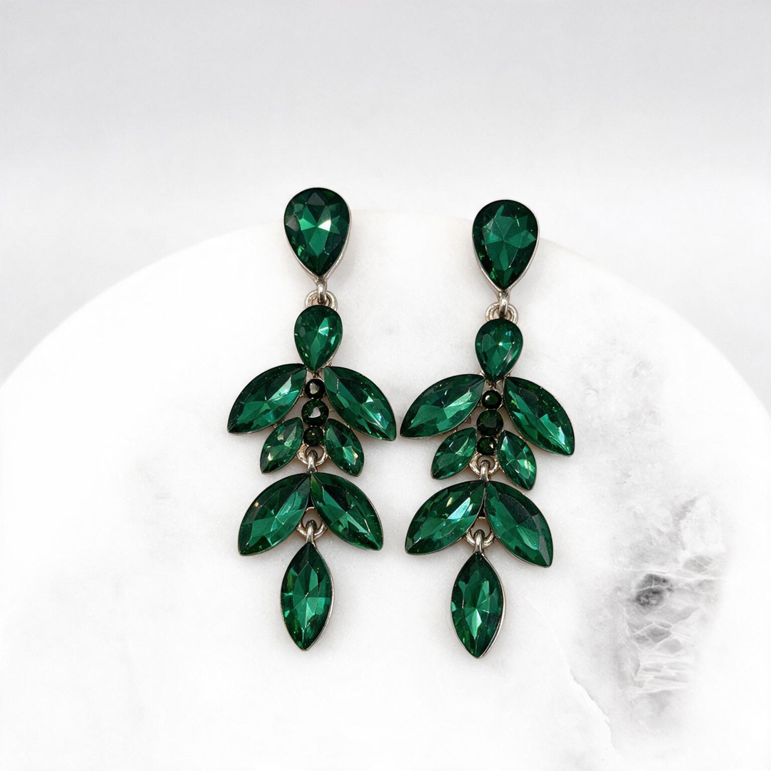Emma Clara - Aros de Fiesta Diseño Flor Verde Esmeralda