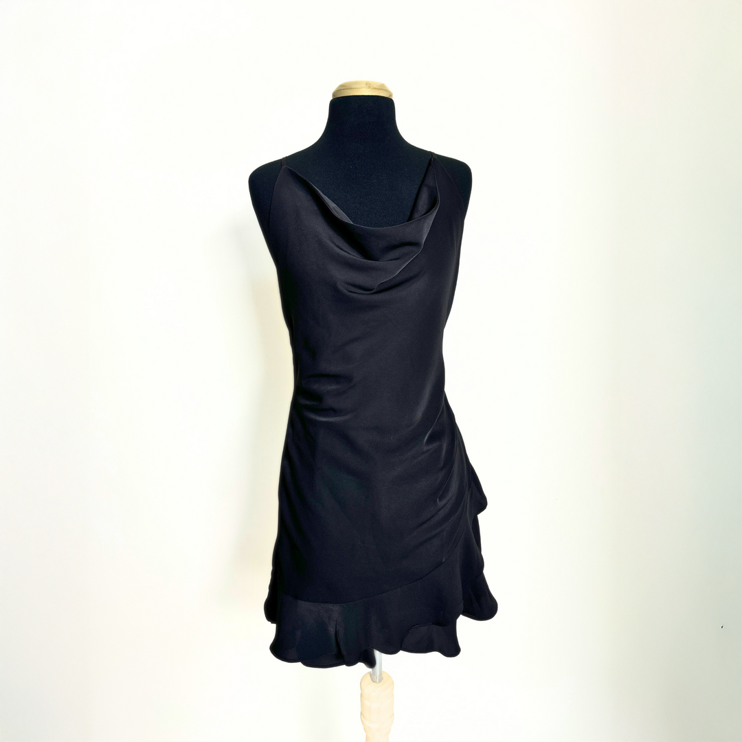 Emma Clara - Rompers Satinado Drapeado EC0256 Negro