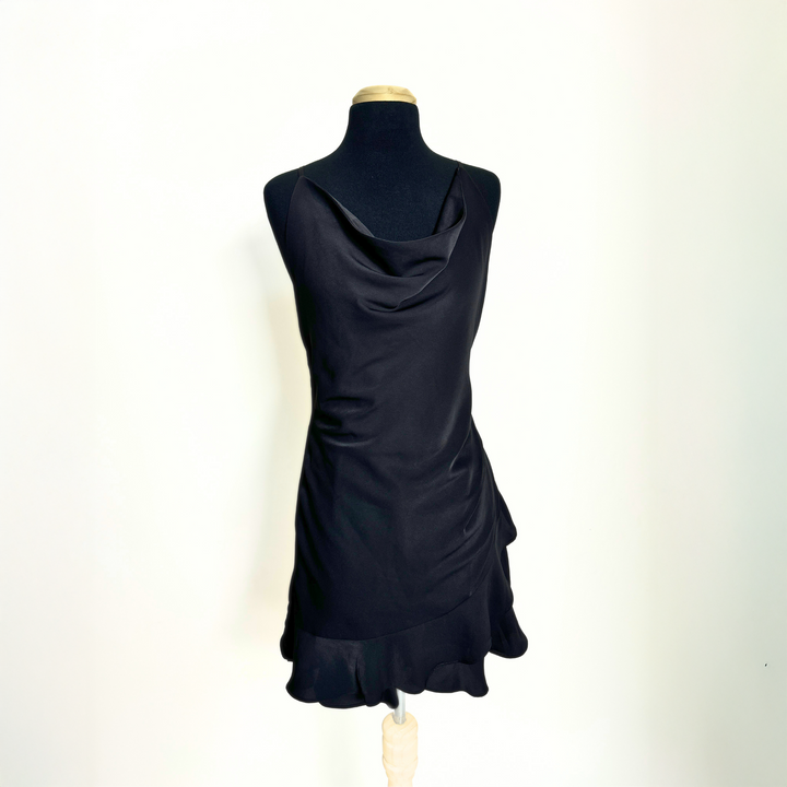 Emma Clara - Rompers Satinado Drapeado EC0256 Negro