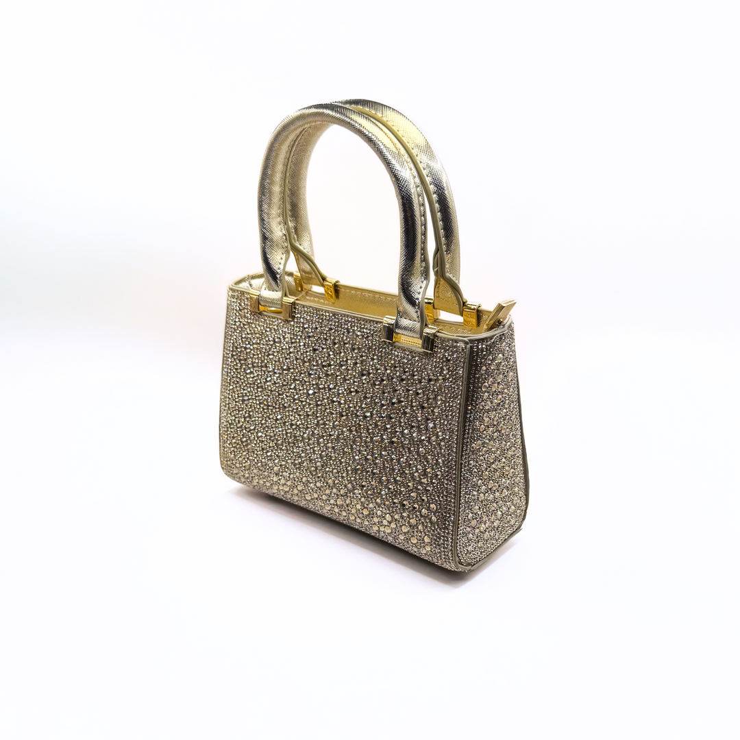 Emma Clara - Mini Cartera de Fiesta Brillante Con Manilla Dorado