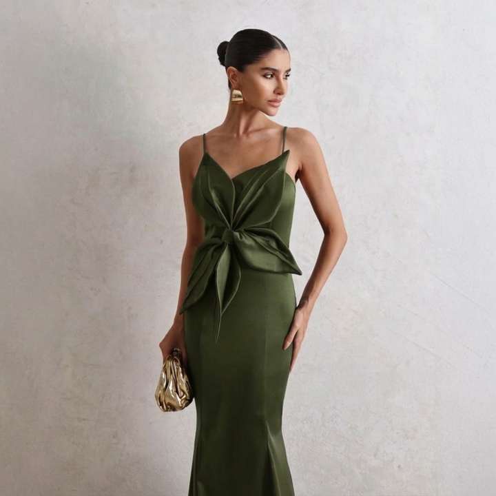 Emma Clara - Vestido de Fiesta Estilo Sirena Agata Verde Olivo