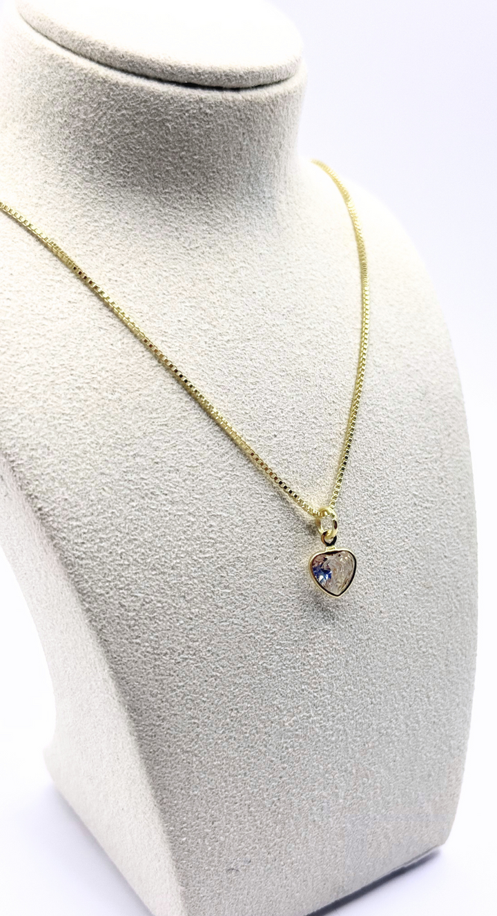 Emma Clara - Collar Dije Cristal Corazón Enchapado en Oro