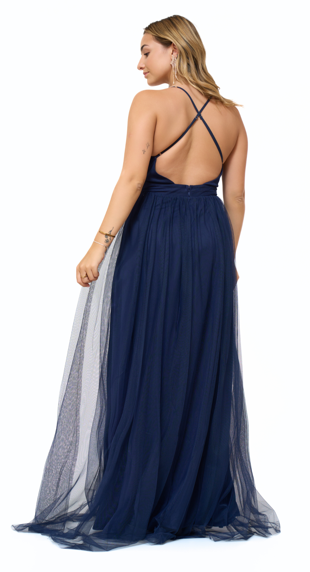 Emma Clara - Vestido de Fiesta Largo en Tul Minerva Azul Navy