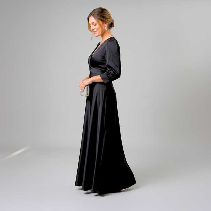Emma Clara - Vestido de Fiesta Casual Tipo A July Negro