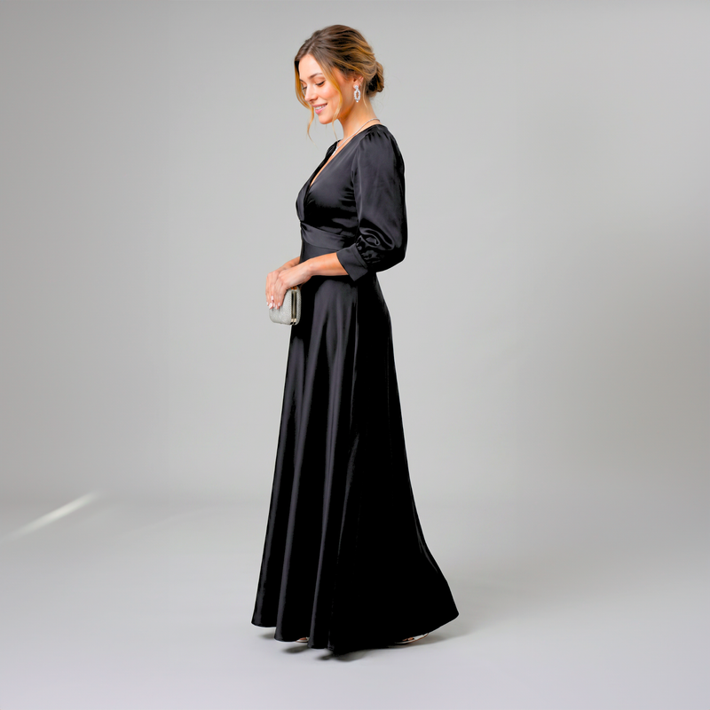 Emma Clara - Vestido de Fiesta Casual Tipo A July Negro