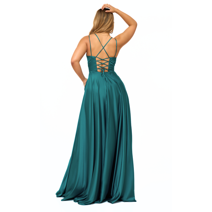 Emma Clara - Vestido largo tipo corset EC0138 Verde Esmeralda