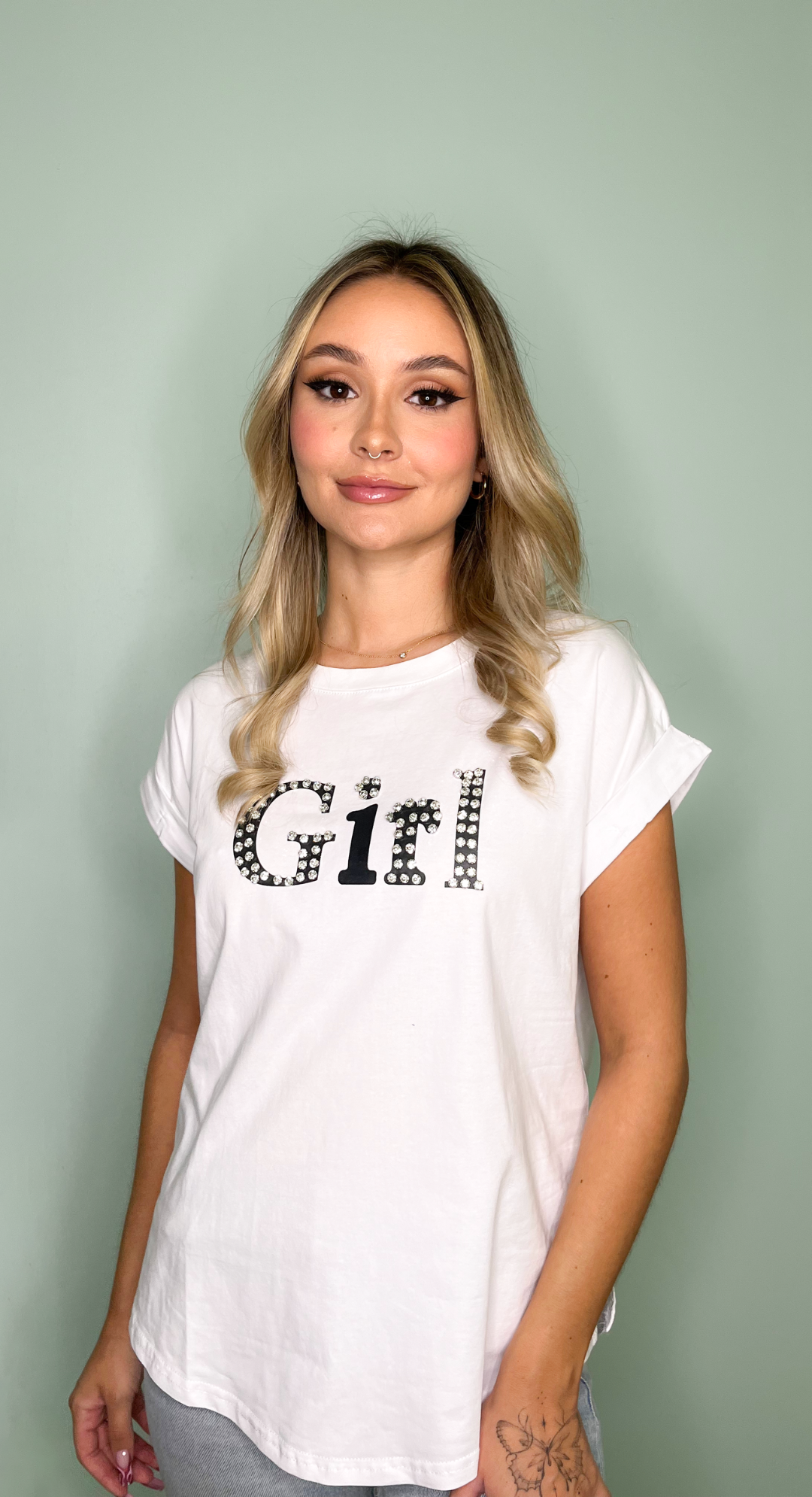 Emma Clara - Polera Girl Strass Blanco