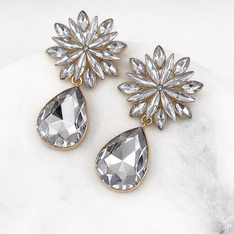 Emma Clara - Aros de Fiesta diseño Flor Plateado