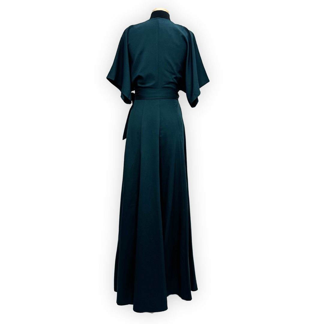Emma Clara - Vestido Envolvente Manga Murciélago EC0258 Verde Esmeralda