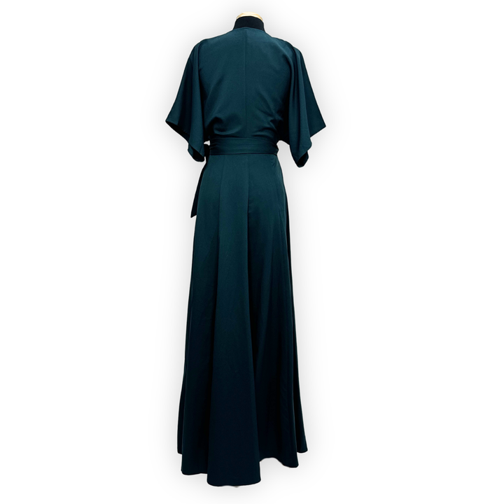 Emma Clara - Vestido Envolvente Manga Murciélago EC0258 Verde Esmeralda