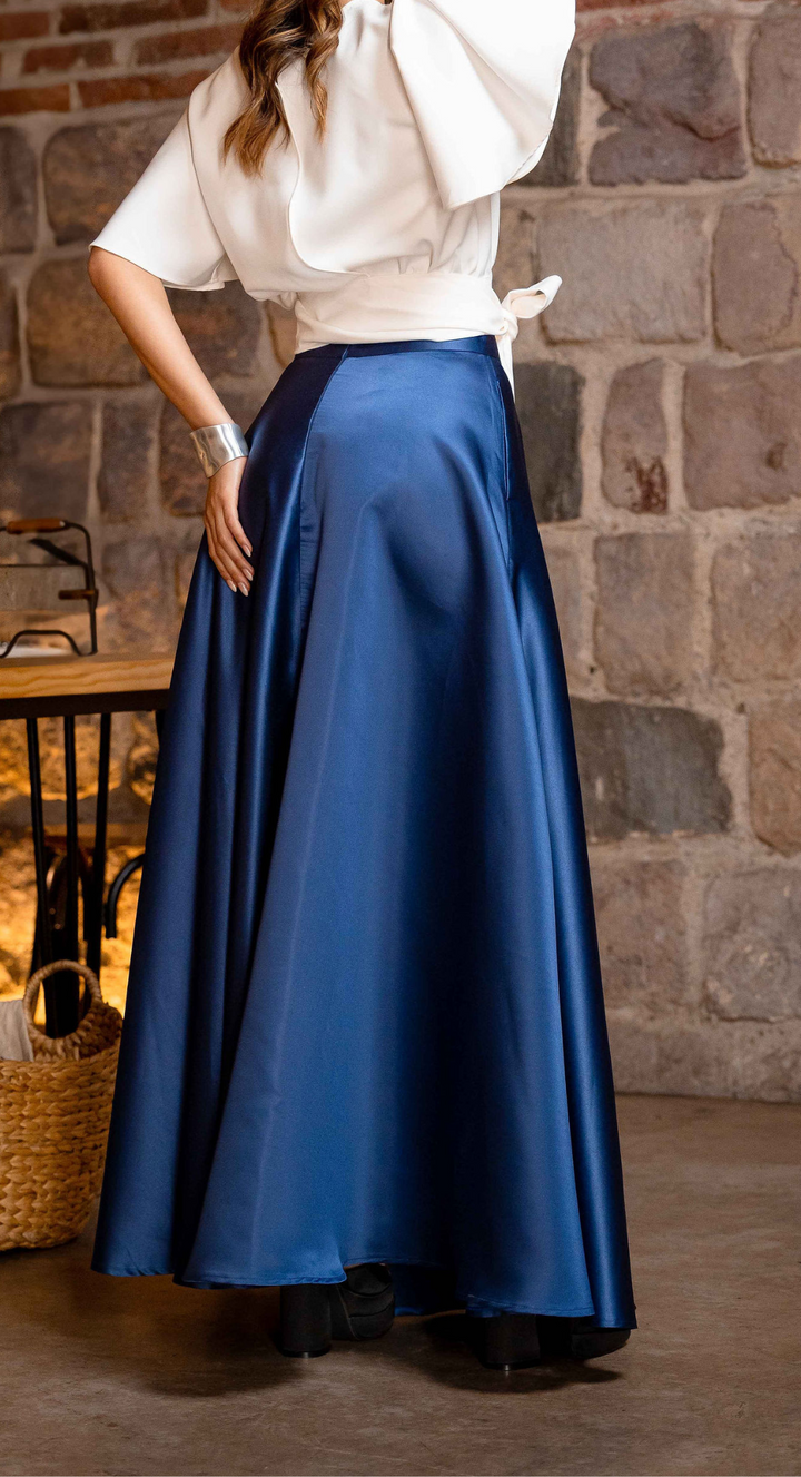EMMA CLARA - MAXI FALDA AZUL NAVY