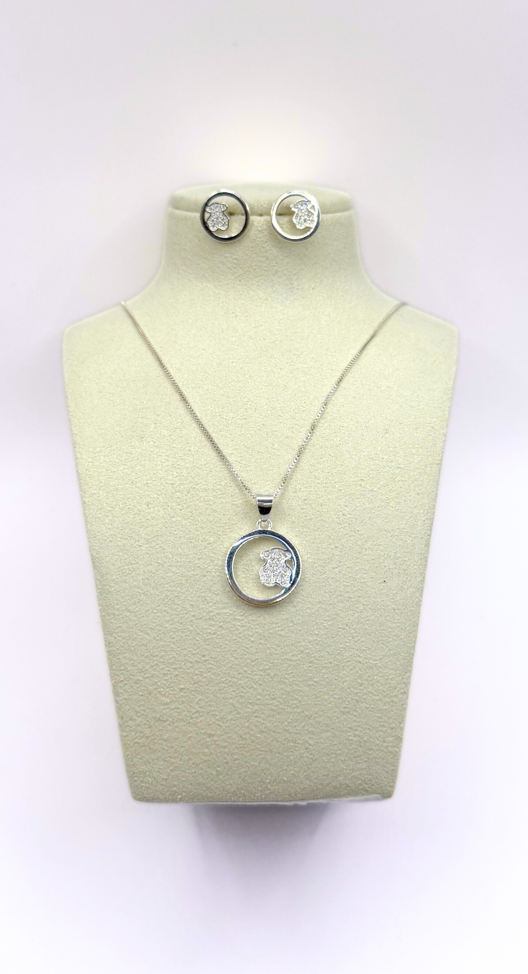 EMMA CLARA - CONJUNTO DISEÑO OSITO PLATA 925