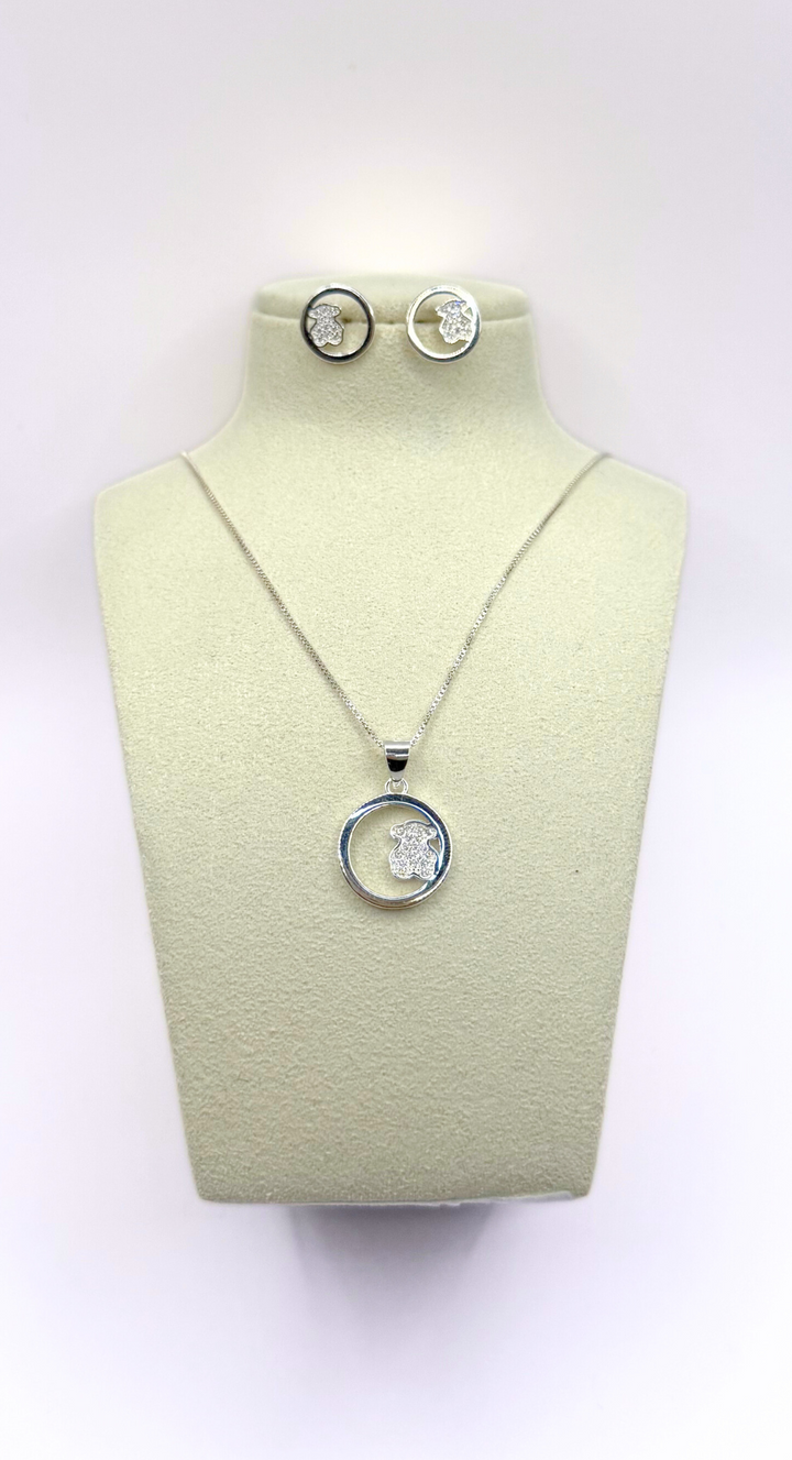 EMMA CLARA - CONJUNTO DISEÑO OSITO PLATA 925