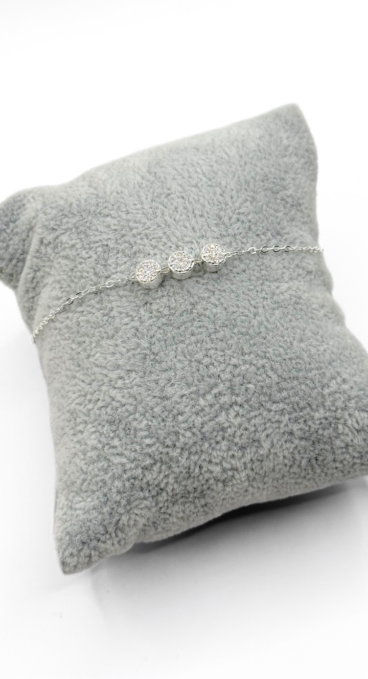 Emma Clara - Brazalete Dijes Circulares Strass Plata 925
