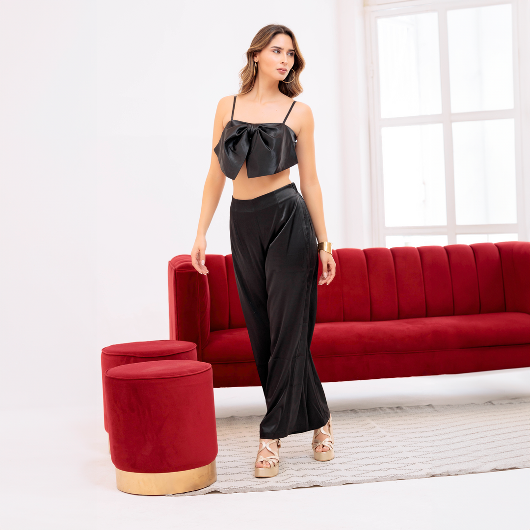 Emma Clara - Conjunto Satín Jacinta Negro