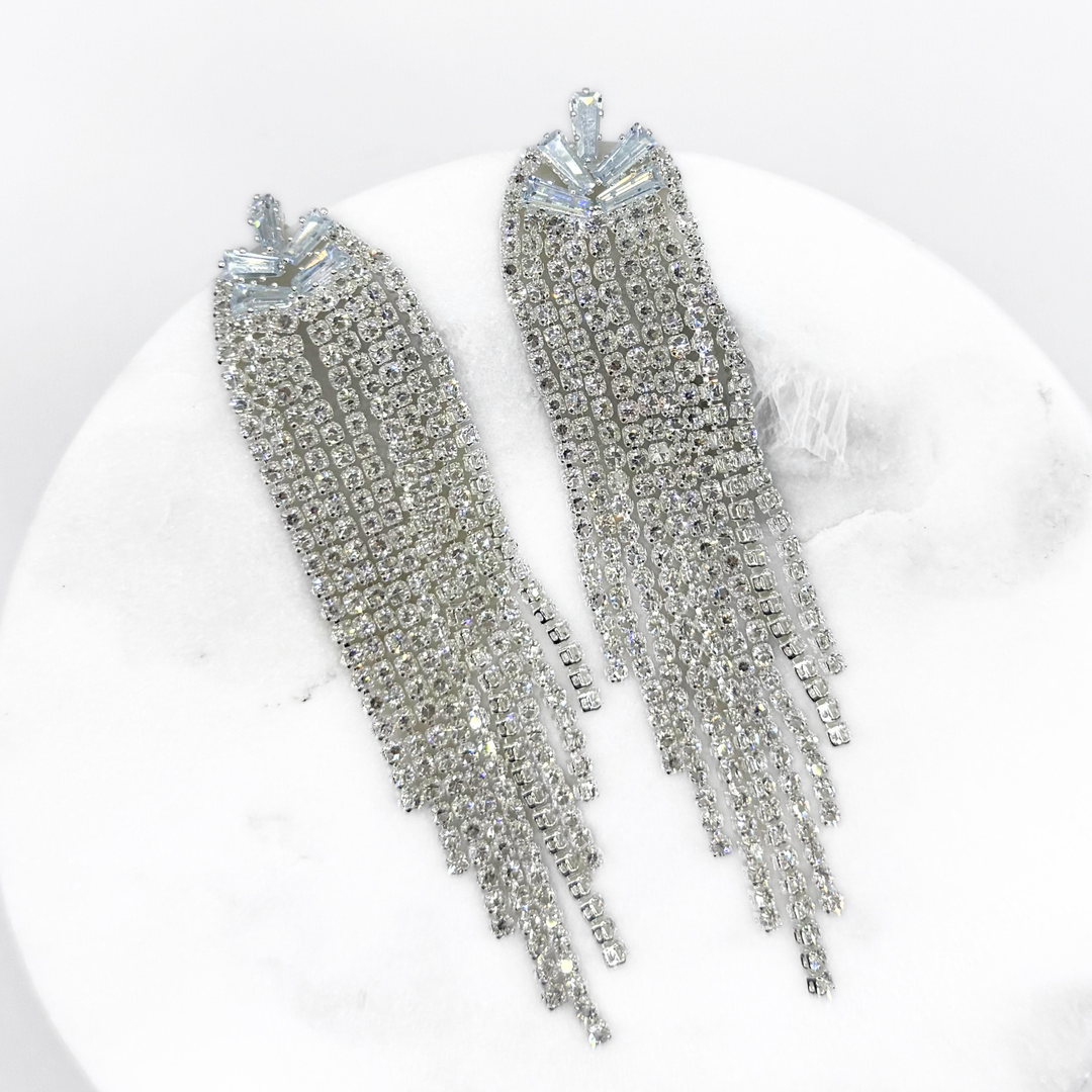 Emma Clara - Aros De Fiesta En Fantasía Colgante Strass Plateado