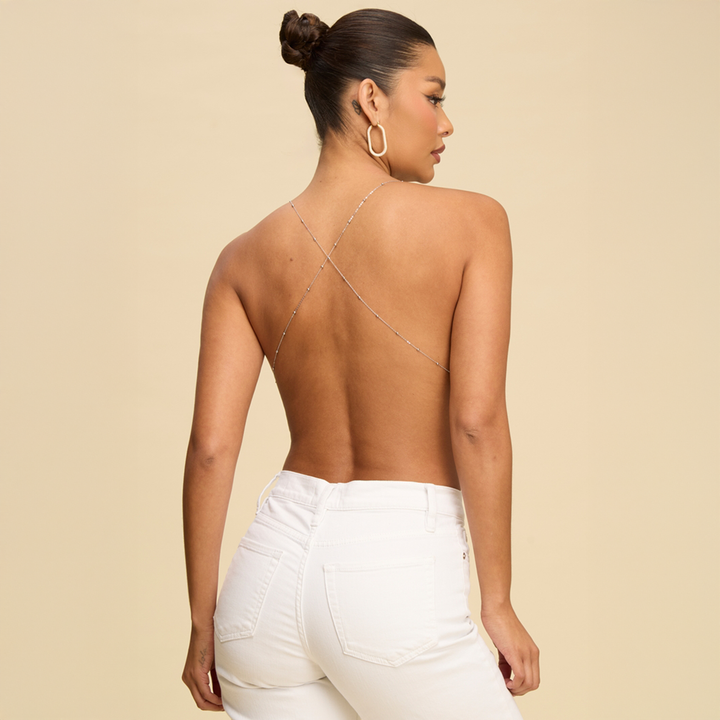 Emma Clara - Top de fiesta con espalda descubierta Paris Animal Print