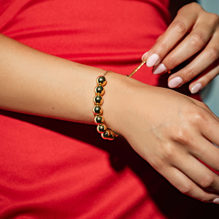 Emma Clara - Pulsera Ajustable Perlas En Fantasía Dorado