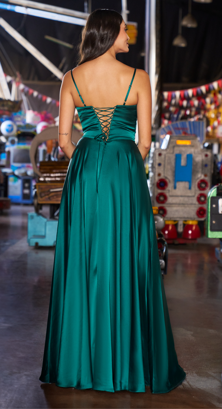 EMMA CLARA - VESTIDO DE FIESTA TIPO A LOLA VERDE ESMERALDA