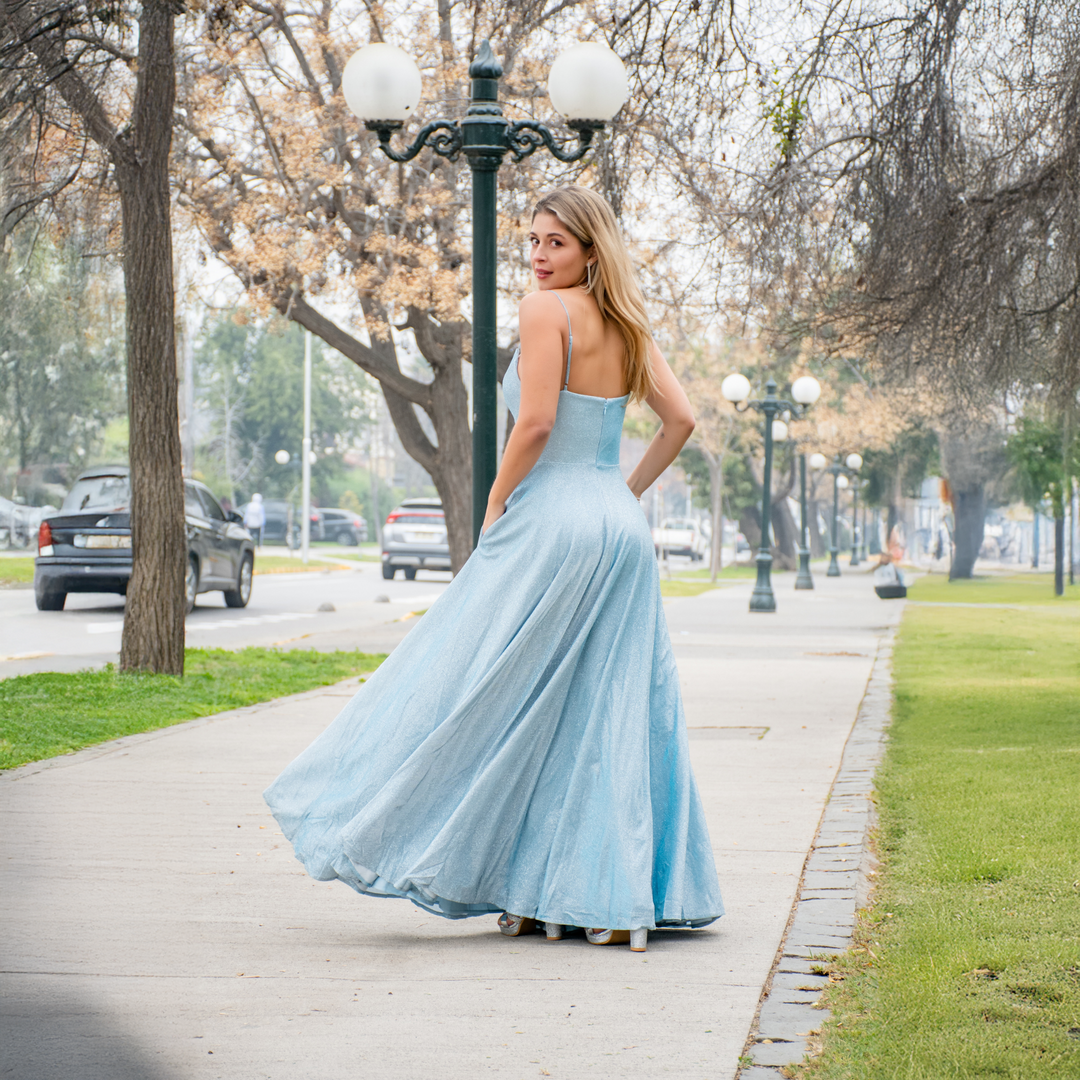 Emma Clara  - Vestido de Fiesta Brillante Ofelia Light Blue