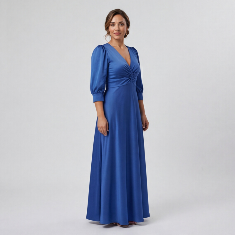 Emma Clara - Vestido de Fiesta Casual Tipo A July Azul Royal