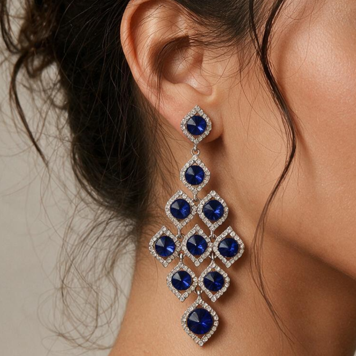 Emma Clara - Aros de Fiesta Colgantes Azul Royal