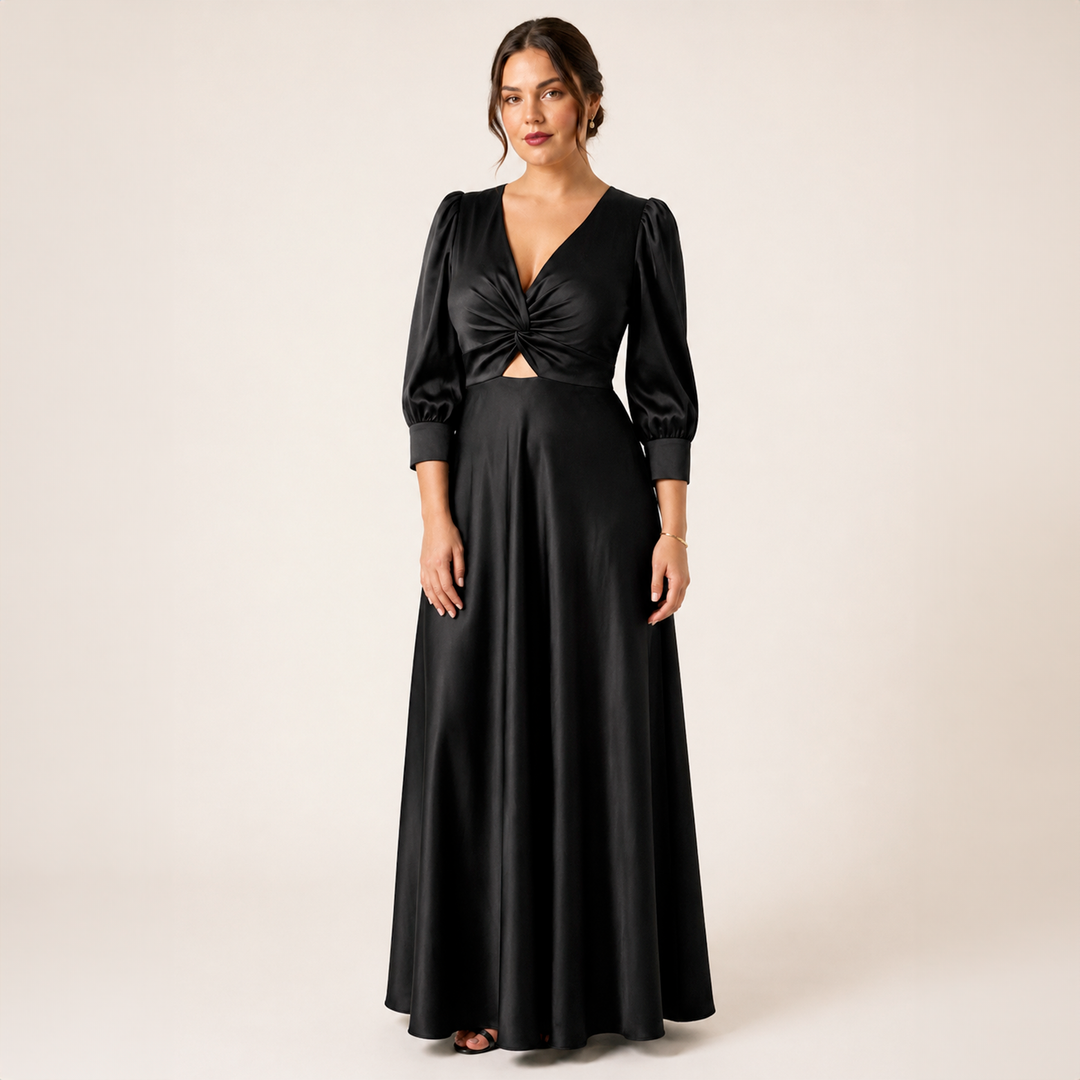 Emma Clara - Vestido de Fiesta Casual Tipo A July Negro