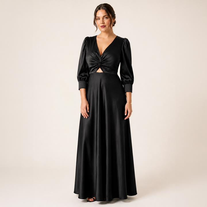 Emma Clara - Vestido de Fiesta Casual Tipo A July Negro