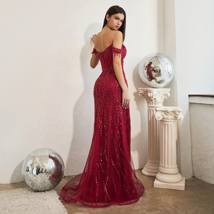 Emma Clara - Vestido De Fiesta Brillante Victoria Borgoña