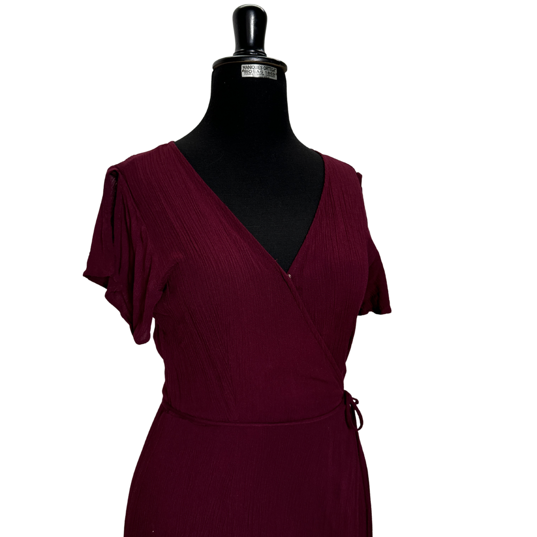 Emma Clara - Vestido Envolvente EC0257 Borgoña