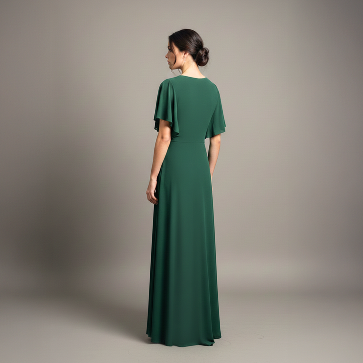 Emma Clara - Vestido de Fiesta con Manga Murciélago Gabriela Verde Esmeralda