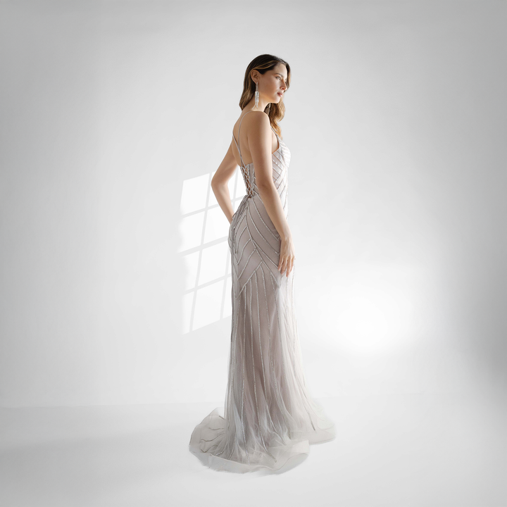 Emma Clara - Vestido de Fiesta Tul con Strass Farah Nude