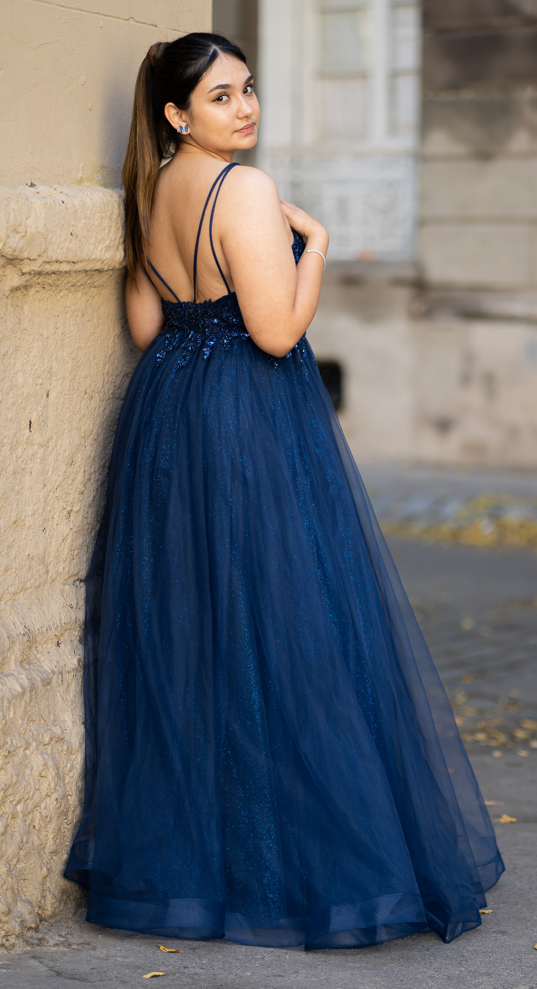 Emma Clara - Vestido estilo princesa evasé de Tul Olga Azul Navy