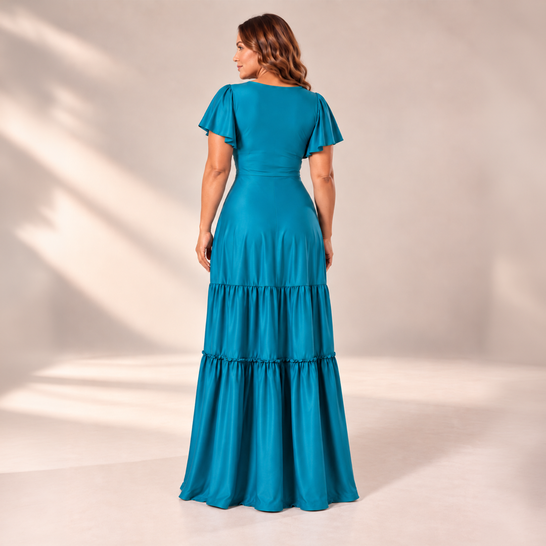 Emma Clara - Vestido de Fiesta tipo A Renata Turquesa